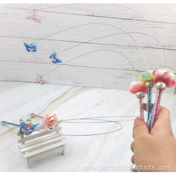 interactive plastic fairy steel ball feather cat teaser